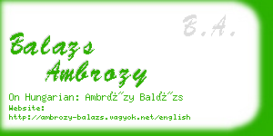 balazs ambrozy business card